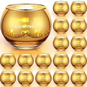 Mr & Ms Wedding Candle Holders Set of 20 Gold Tealight Candle Holders Ne…